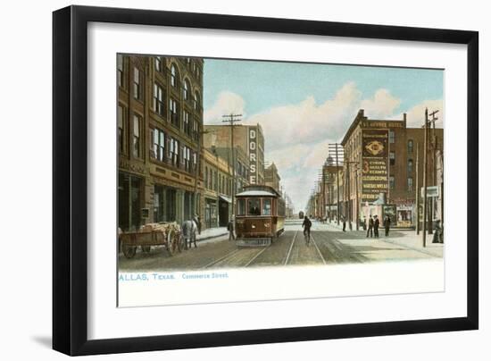 Trolley on Commerce Street, Dallas, Texas-null-Framed Art Print