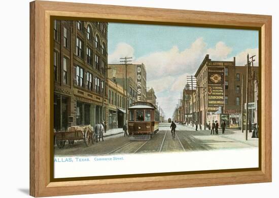 Trolley on Commerce Street, Dallas, Texas-null-Framed Stretched Canvas