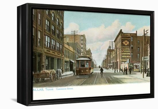 Trolley on Commerce Street, Dallas, Texas-null-Framed Stretched Canvas
