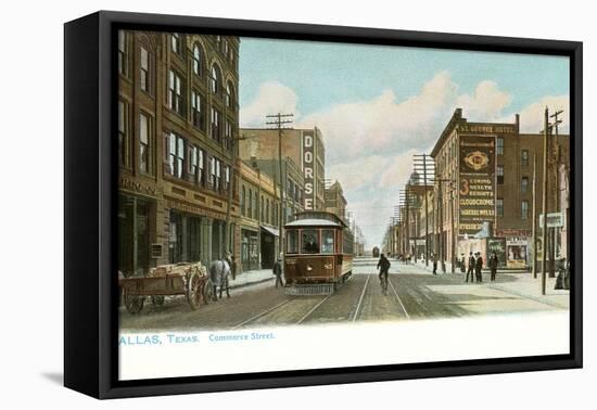 Trolley on Commerce Street, Dallas, Texas-null-Framed Stretched Canvas