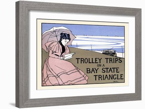 Trolley Trips On A Bay State Triangle-Charles H Woodbury-Framed Art Print