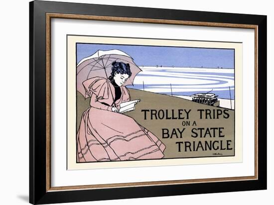 Trolley Trips On A Bay State Triangle-Charles H Woodbury-Framed Art Print