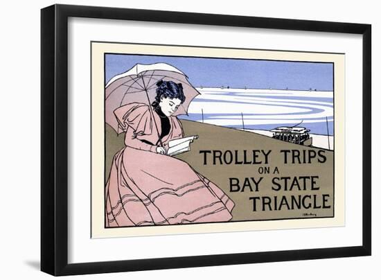 Trolley Trips On A Bay State Triangle-Charles H Woodbury-Framed Art Print