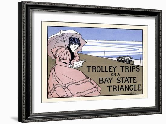 Trolley Trips On A Bay State Triangle-Charles H Woodbury-Framed Art Print