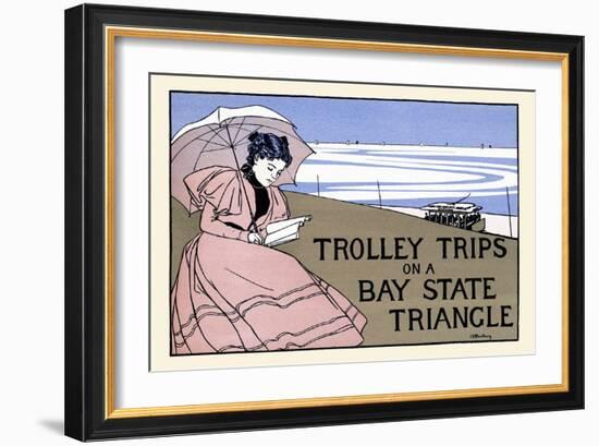 Trolley Trips On A Bay State Triangle-Charles H Woodbury-Framed Art Print