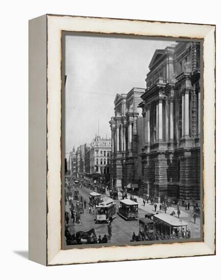 Trolleys Making their Way Along Randolph Street-null-Framed Premier Image Canvas