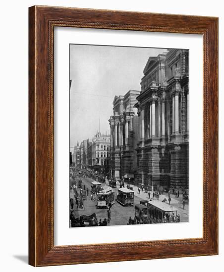 Trolleys Making their Way Along Randolph Street-null-Framed Photographic Print