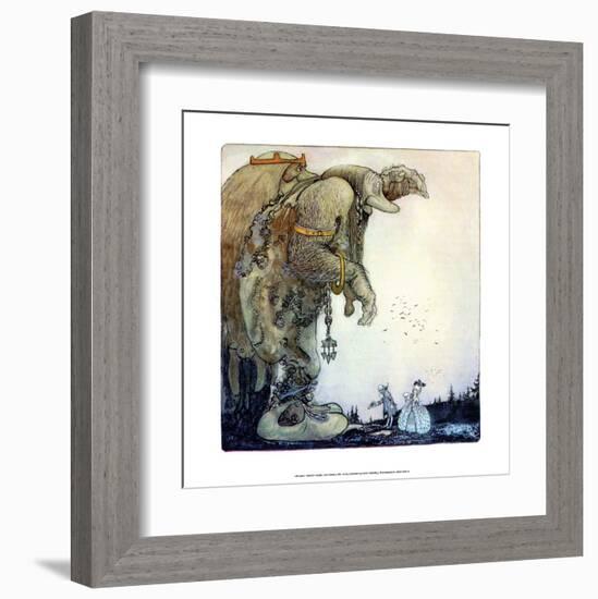 Trolls with People-John Bauer-Framed Art Print