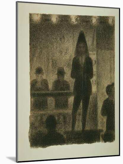 Trombonist (Study for Circus Side Show ), 1887-88 (Conte Crayon & Chalk on Buff Laid Paper)-Georges Pierre Seurat-Mounted Giclee Print