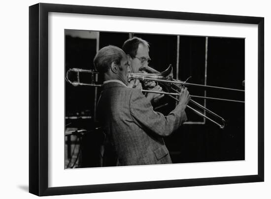 Trombonists Don Lusher and Vic Dickenson Playing at the Capital Radio Jazz Festival-Denis Williams-Framed Photographic Print