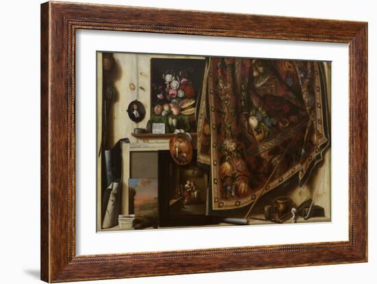 Trompe l'oeil. A Cabinet in the Artist's Studio, 1670-71-Cornelis Norbertus Gysbrechts-Framed Giclee Print