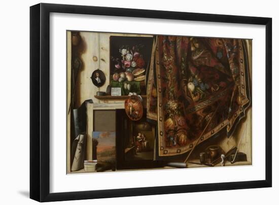 Trompe l'oeil. A Cabinet in the Artist's Studio, 1670-71-Cornelis Norbertus Gysbrechts-Framed Giclee Print