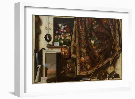 Trompe l'oeil. A Cabinet in the Artist's Studio, 1670-71-Cornelis Norbertus Gysbrechts-Framed Giclee Print