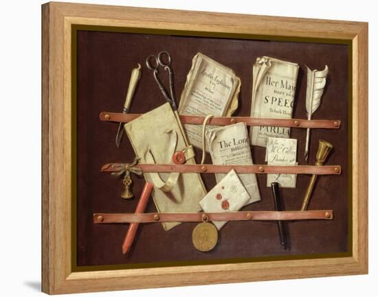 Trompe L'Oeil Composition-Edwaert Collier-Framed Premier Image Canvas