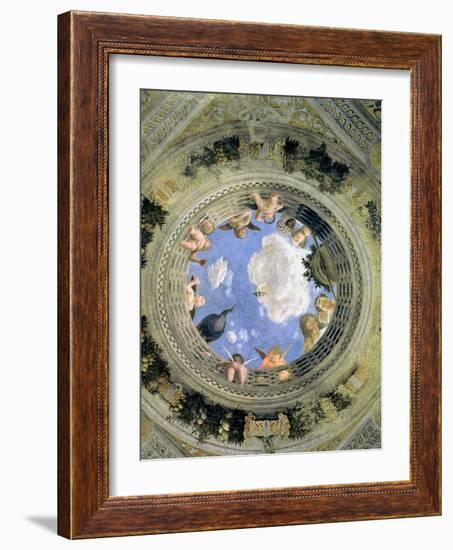 Trompe L'Oeil Oculus in the Centre of the Vaulted Ceiling of the Camera Picta or Camera Degli Sposi-Andrea Mantegna-Framed Giclee Print