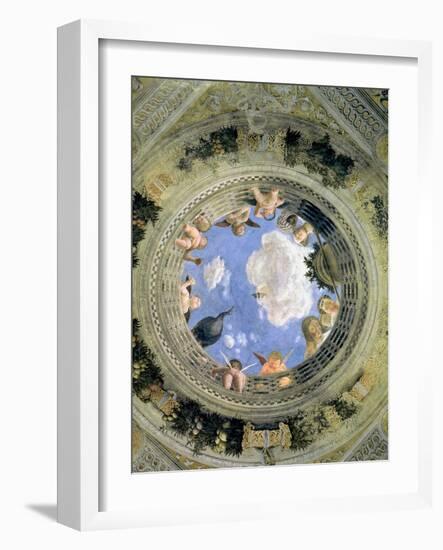 Trompe L'Oeil Oculus in the Centre of the Vaulted Ceiling of the Camera Picta or Camera Degli Sposi-Andrea Mantegna-Framed Giclee Print