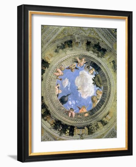 Trompe L'Oeil Oculus in the Centre of the Vaulted Ceiling of the Camera Picta or Camera Degli Sposi-Andrea Mantegna-Framed Giclee Print