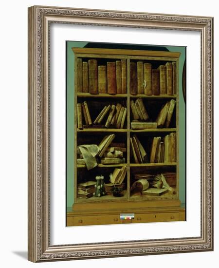 Trompe L'Oeil of a Bookcase, 1710-20-Giuseppe Maria Crespi-Framed Giclee Print