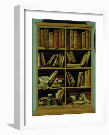 Trompe L'Oeil of a Bookcase, 1710-20-Giuseppe Maria Crespi-Framed Giclee Print