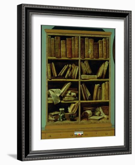 Trompe L'Oeil of a Bookcase, 1710-20-Giuseppe Maria Crespi-Framed Giclee Print