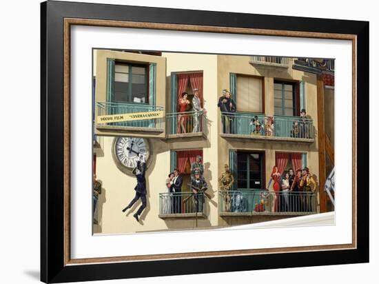 Trompe-L'Oeil on World Cinema Building, Cannes, Provence-Alpes-Cote D'Azur, France-null-Framed Giclee Print