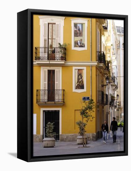 Trompe L'Oeil Paintings on Facades, St. Nicolas Square, Valencia, Spain, Europe-Thouvenin Guy-Framed Premier Image Canvas