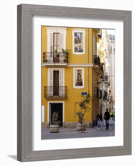 Trompe L'Oeil Paintings on Facades, St. Nicolas Square, Valencia, Spain, Europe-Thouvenin Guy-Framed Photographic Print