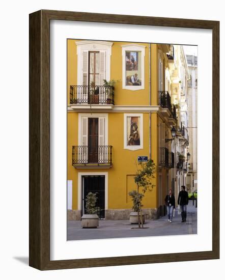 Trompe L'Oeil Paintings on Facades, St. Nicolas Square, Valencia, Spain, Europe-Thouvenin Guy-Framed Photographic Print