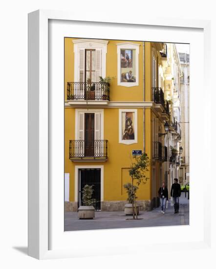 Trompe L'Oeil Paintings on Facades, St. Nicolas Square, Valencia, Spain, Europe-Thouvenin Guy-Framed Photographic Print