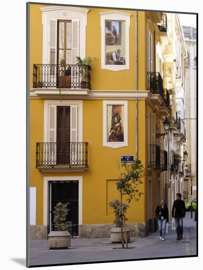 Trompe L'Oeil Paintings on Facades, St. Nicolas Square, Valencia, Spain, Europe-Thouvenin Guy-Mounted Photographic Print
