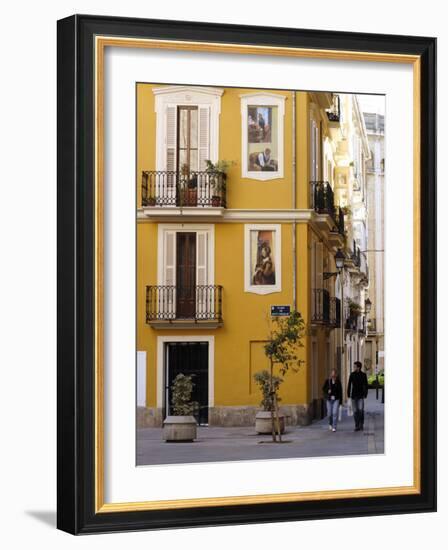 Trompe L'Oeil Paintings on Facades, St. Nicolas Square, Valencia, Spain, Europe-Thouvenin Guy-Framed Photographic Print