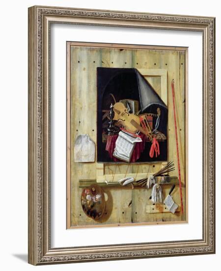 Trompe L'Oeil Still Life, 1665-Cornelis Norbertus Gysbrechts-Framed Giclee Print