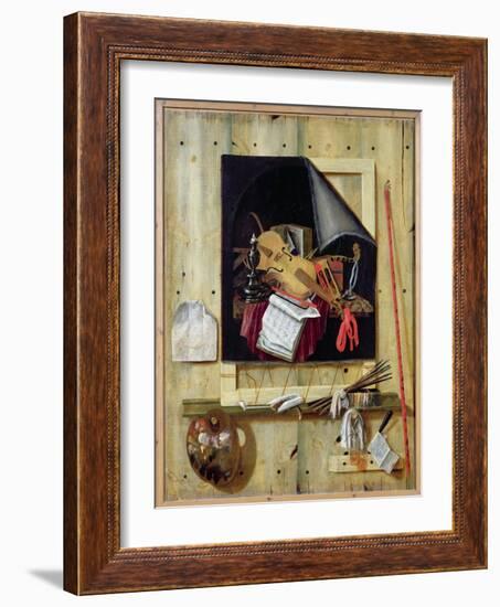 Trompe L'Oeil Still Life, 1665-Cornelis Norbertus Gysbrechts-Framed Giclee Print