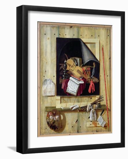 Trompe L'Oeil Still Life, 1665-Cornelis Norbertus Gysbrechts-Framed Giclee Print