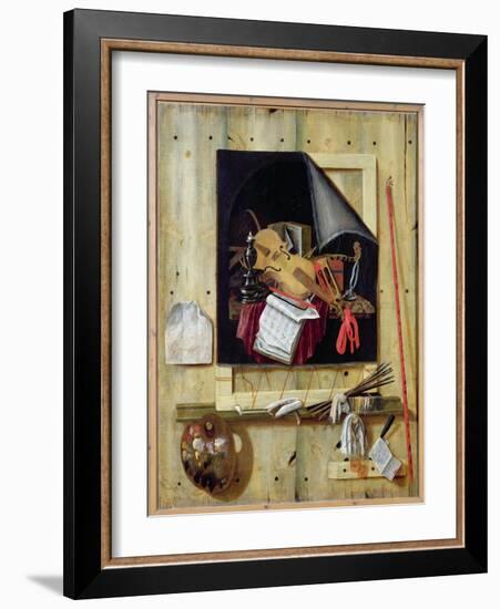 Trompe L'Oeil Still Life, 1665-Cornelis Norbertus Gysbrechts-Framed Giclee Print