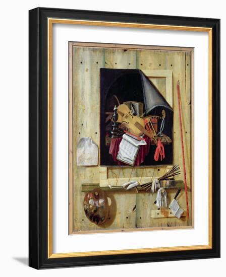 Trompe L'Oeil Still Life, 1665-Cornelis Norbertus Gysbrechts-Framed Giclee Print