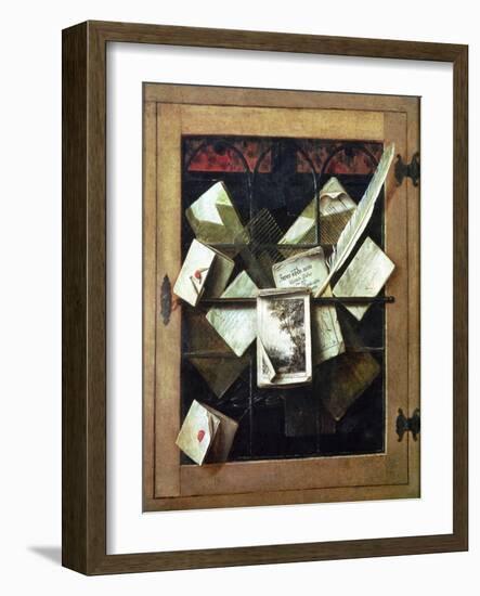 Trompe L'Oeil with Letters and Notebooks, 1665-Cornelis Norbertus Gysbrechts-Framed Giclee Print