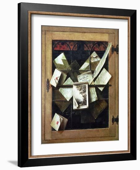 Trompe L'Oeil with Letters and Notebooks, 1665-Cornelis Norbertus Gysbrechts-Framed Giclee Print