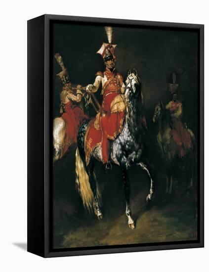 Trompetiste a cheval de la garde imperiale de Napoleon-Theodore Gericault-Framed Premier Image Canvas