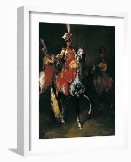 Trompetiste a cheval de la garde imperiale de Napoleon-Theodore Gericault-Framed Giclee Print