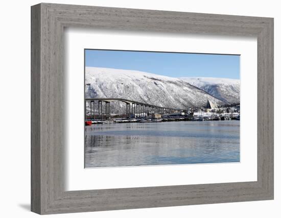 Tromso Bridge and the Cathedral of the Arctic in Tromsdalen, Troms, Norway, Scandinavia, Europe-David Lomax-Framed Photographic Print