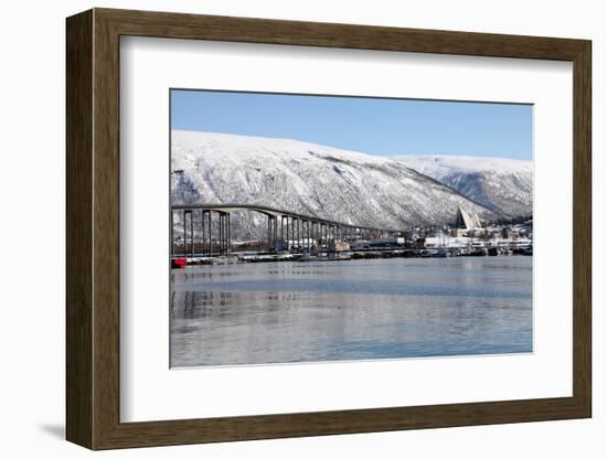 Tromso Bridge and the Cathedral of the Arctic in Tromsdalen, Troms, Norway, Scandinavia, Europe-David Lomax-Framed Photographic Print