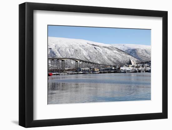 Tromso Bridge and the Cathedral of the Arctic in Tromsdalen, Troms, Norway, Scandinavia, Europe-David Lomax-Framed Photographic Print