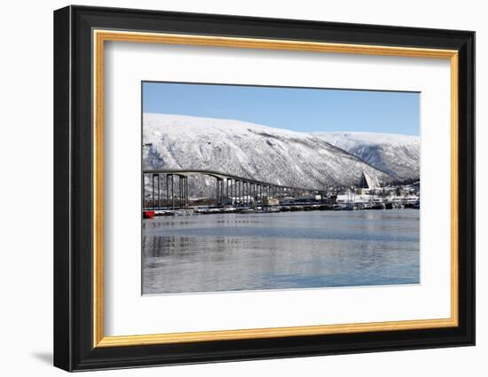 Tromso Bridge and the Cathedral of the Arctic in Tromsdalen, Troms, Norway, Scandinavia, Europe-David Lomax-Framed Photographic Print