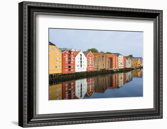 Trondheim, Norway, Old Warehouses Now Homes over the River-Bill Bachmann-Framed Photographic Print