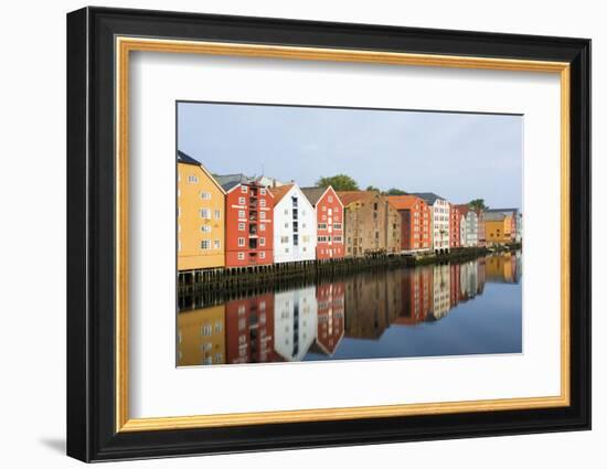 Trondheim, Norway, Old Warehouses Now Homes over the River-Bill Bachmann-Framed Photographic Print