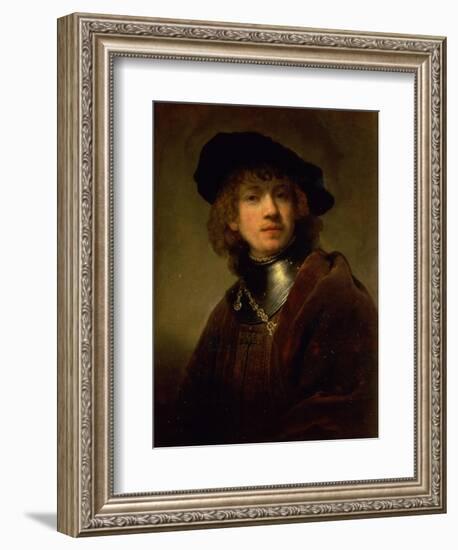 Tronie' of a Young Man with Gorget and Beret, circa 1639-Rembrandt van Rijn-Framed Giclee Print