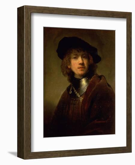 Tronie' of a Young Man with Gorget and Beret, circa 1639-Rembrandt van Rijn-Framed Giclee Print