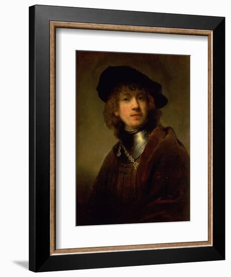 Tronie' of a Young Man with Gorget and Beret, circa 1639-Rembrandt van Rijn-Framed Giclee Print