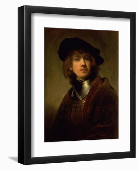 Tronie' of a Young Man with Gorget and Beret, circa 1639-Rembrandt van Rijn-Framed Giclee Print